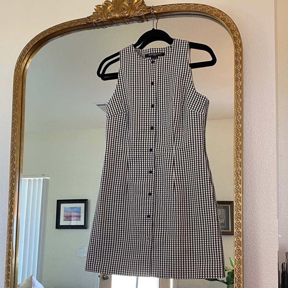 French Connection Black and White Checkered Mini Dress